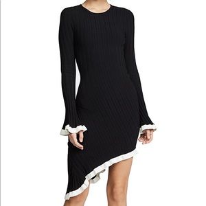 Ronny Kobo - Dafne Contrast Ruffle Rib Dress